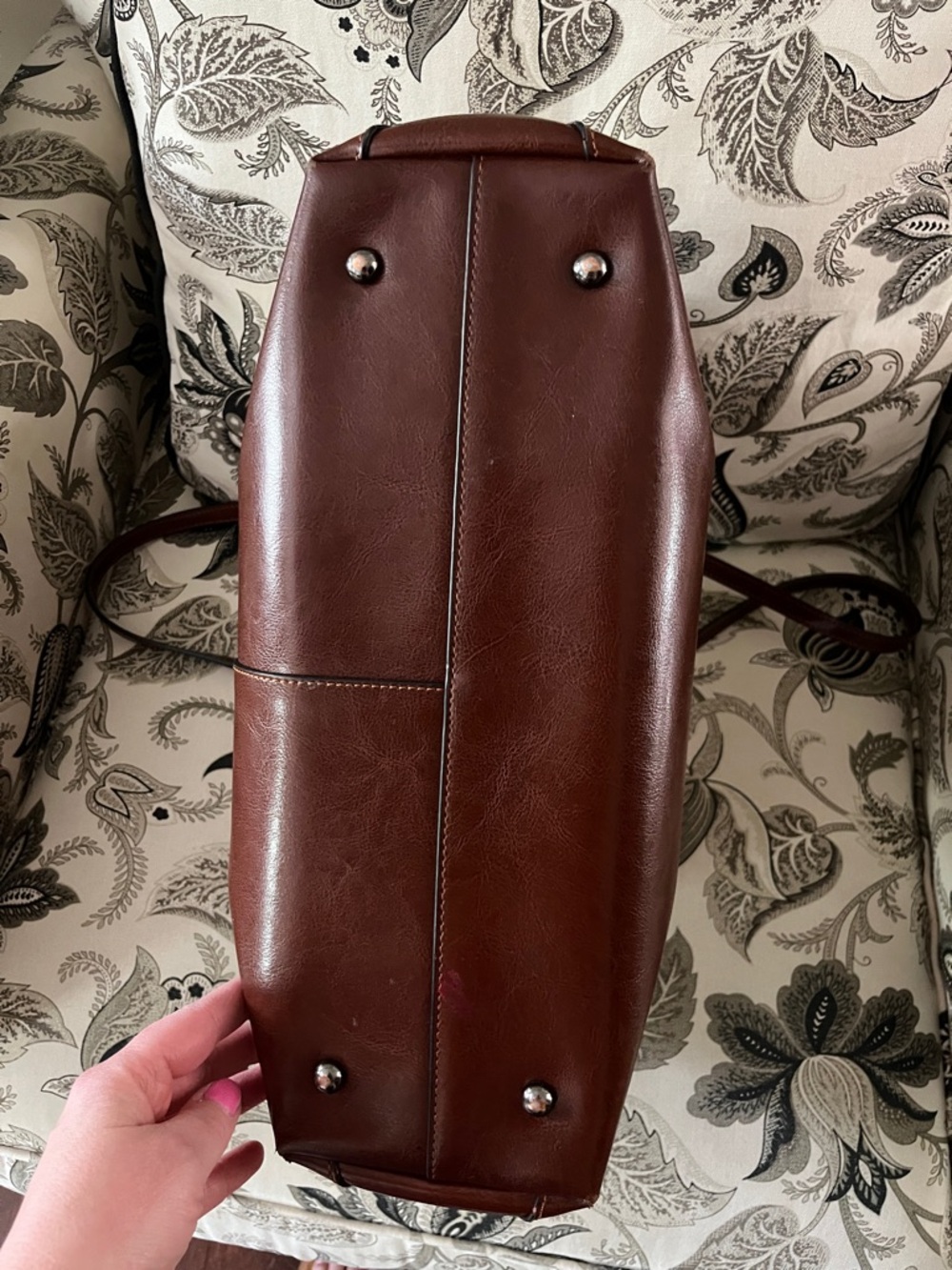 Kattee- vintage Deep Brown Leather Tote - Picture 10 of 12